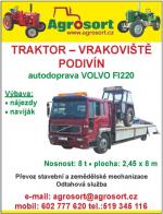 Nabízím dopravu nákladním vozidlem VOLVO FL 220.Nosnost:8t,délka ložné plochy:8m,šířka 2,45m.Vozidlo je vybaveno navijákem a nájezdy pro přepravu stavební a zemědělské mechanizace.