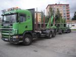 Lesovůz Scania 6x4,R124-r.2004 +přívěs LEMEX r.2006