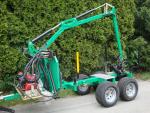 Vyvážecí přívěs s hydraulickou rukou, vyvážečka za čtyřkolku